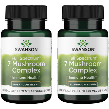 Swanson Full Spectrum 7 Mushroom Complex 60 Veg Caps (2 Pack)