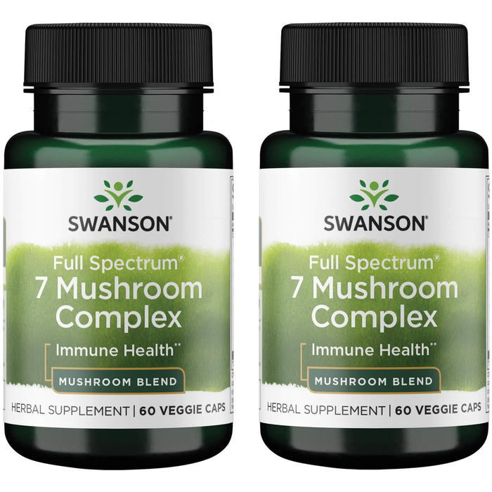 Swanson Full Spectrum 7 Mushroom Complex 60 Veg Caps (2 Pack)