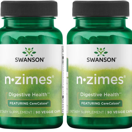 Swanson Full Spectrum N-Zymes 90 Veg Capsules Enzyme (Pack of 2)