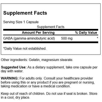 Swanson GABA - Calm & Restful Sleep Support (500mg, 100 caps) - 3 Pack