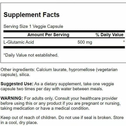 Swanson Glutamic Acid 500 mg – 3 Pack | Amino Acid Supplement for Cognitive Support