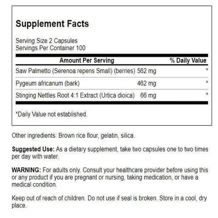 Swanson Herbal Prostate Complex - Men's Supplement - Pygeum, Saw Palmetto & Stinging Nettle - (200 Capsules) (3 Pack)