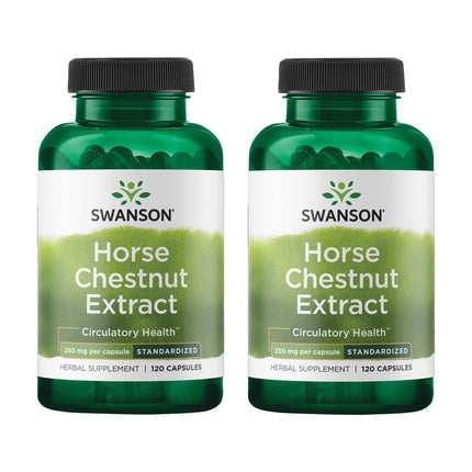 Swanson Horse Chestnut 22% Aescin - 250 mg, 120 Caps (2 Pack)