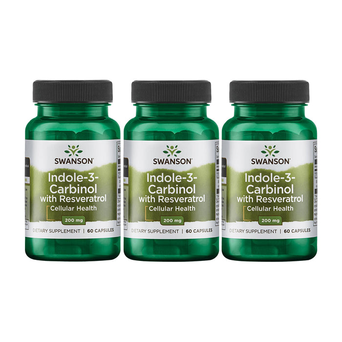 Swanson Indole-3-Carbinol with Resveratrol (I3C) - Cellular Protection & Hormone Balance - 60 Caps