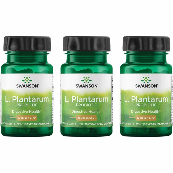 Swanson L. Plantarum Probiotic - Digestive Support for GI Balance & Bowel Regularity (30 Veggie Capsules) 3 Pack