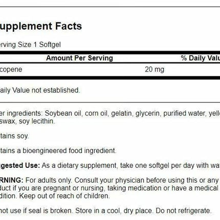 Swanson Lycopene - Natural Supplement for Prostate Health, Heart Health & Normal Blood Pressure - Men's Health - 4-Pack (60 Softgels per Bottle)