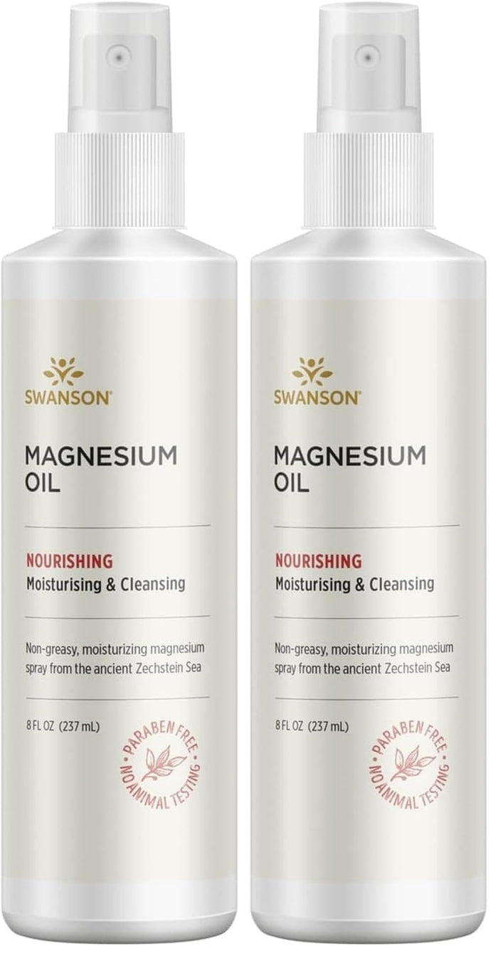 Swanson Magnesium Oil Spray Zechstein Magnesium Soothes Muscles Nourishes Skin Stress Relief Sleep Rapid Absorption Dr. Barbara Hendel's Formula 8 fl oz (237 ml) Liquid (Pack of 2)