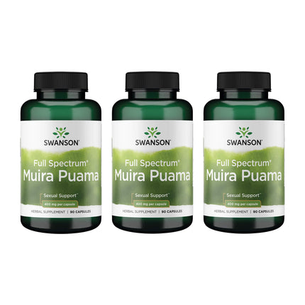 Swanson Muira Puama Root 400 mg – 90 Capsules (3 Pack) – Sexual Health & Libido Support