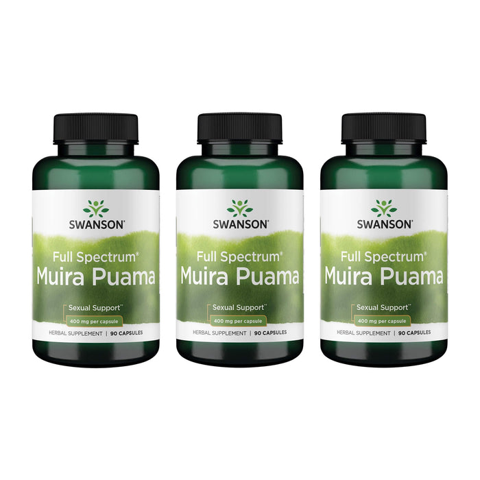 Swanson Muira Puama Root 400 mg – 90 Capsules (3 Pack) – Sexual Health & Libido Support