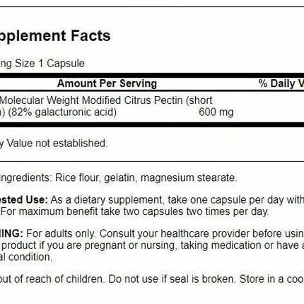 Swanson PectiPure Modified Citrus Pectin – Digestive & Cellular Support (600 mg) 2-Pack