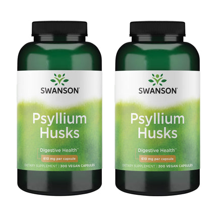 Swanson Psyllium Husk Dietary Fiber Supplement 610 mg – 300 Capsules (2 Pack)
