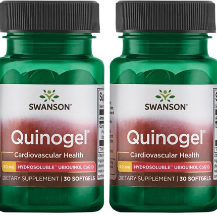 Swanson Quinogel (Hydrosoluble Ubiquinol Coq10) 50 Milligrams 30 Sgels (Pack of 2) | Swanson Health