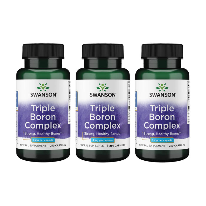 Swanson Triple Boron Complex – Natural Bone Health & Joint Support (250 Capsules) 3 Pack