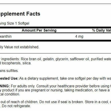 Swanson Zeaxanthin 4 mg 60 Softgels (3 Pack) - Eye Health Support