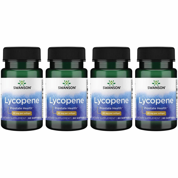 Swanson Lycopene - Natural Supplement for Prostate Health, Heart Health & Normal Blood Pressure - Men's Health - 4-Pack (60 Softgels per Bottle)