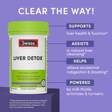 Swisse Milk Thistle Liver Cleanse & Detox | Liver Support | Turmeric & Artichoke Extract | 180 Pills