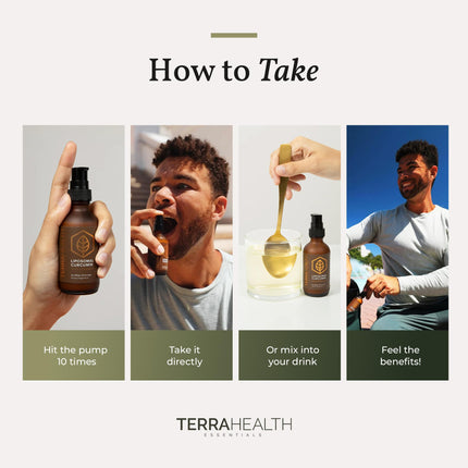 Terra Health Essentials Liposomal Curcumin Drops — Joint Support with Turmeric & Black Pepper, 5X Absorption, 30 Servings, Vegan
