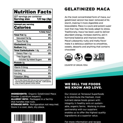 Terrasoul Superfoods Organic Gelatinized Maca Powder, 5 Lbs - Premium Quality | Supports Increased Stamina & Energy | Gelatinized for Easy Digestion