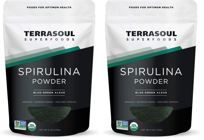 Terrasoul Organic Spirulina Powder – 6 oz (Pack of 2) | Vegan Protein & Green Superfood