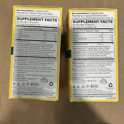 Terry Naturally Curamin – Curcumin for Circulation & Endorphin Support (60 Caps x 2)