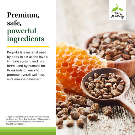 Terry Naturally Propolis Extract EP300 – Upper Respiratory & Immune Support | Non-GMO Propolis | 60 Chewable Tablets