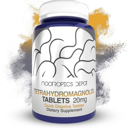 Nootropics Depot Tetrahydromagnolol 20mg Quick-Dissolve Tablets | Magnolia Bark | 60 Count