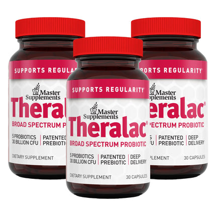 Theralac Master Supplements – 3-Pack Probiotic, 90 Servings, Gluten Free for Gut Health