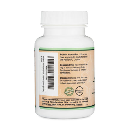 Uridine Monophosphate 300mg – Third-Party Tested (Choline Enhancer) | Double Wood (Pack of 2)