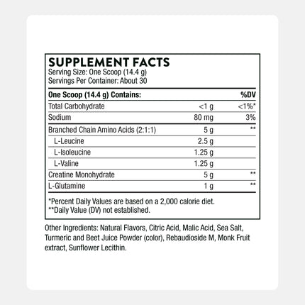THORNE Creatine + BCAAs Powder – Peach Mango, NSF Certified for Sport – 30 Servings
