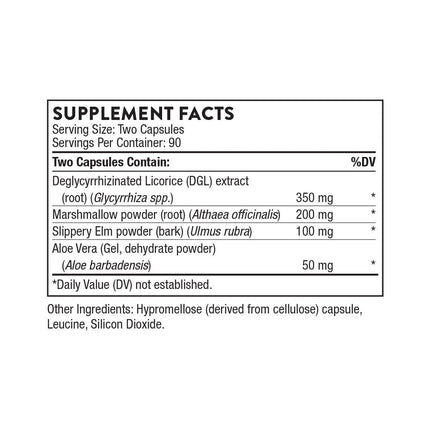 THORNE GI Relief - Digestive Support Supplement with Marshmallow Root, Aloe Vera, DGL & Slippery Elm Bark | 90 Servings