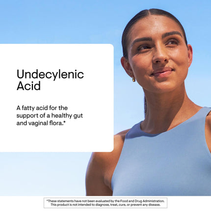 THORNE Undecylenic Acid 250 mg – Supports Gut & Vaginal Flora, Gluten Free • 250 Gelcaps, 50 Servings
