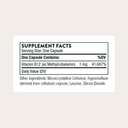 THORNE Vitamin B12 Methylcobalamin – Heart & Nerve Support