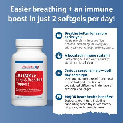 Dr. Sinatra Ultimate Lung Support – Clear Breathing & Immune Health (60 Capsules)
