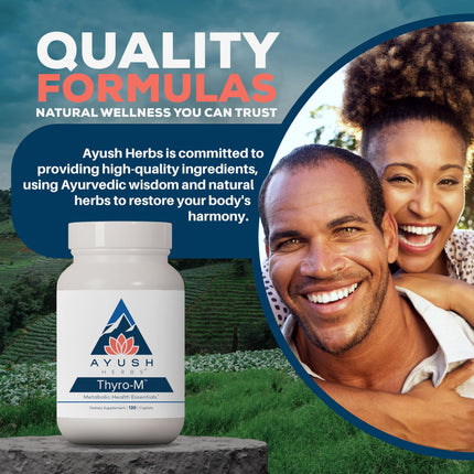 Ayush Herbs Thyro-M: Thyroid Support with L-Tyrosine, Ashwagandha & Kelp (120 Veg Capsules)