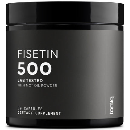 Toniiq Ultra High Purity Fisetin 500mg | 98%+ Purified, MCT-Enhanced Absorption | 60 Capsules