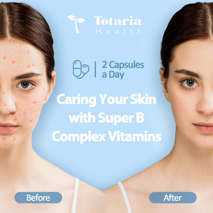 Totaria 13-in-1 Vitamin B Complex Plus – 2 Bottles (240 Caps) | Energy, Nerve & Immune Support