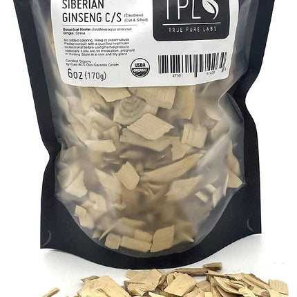 TPL Organic Siberian Ginseng Eleuthero Root Dried C/S 6oz Premium Quality. Certified Organic. Gluten Free, Non GMO and Vegan