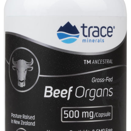 Trace Minerals Beef Organs — Daily Beef Organ Supplement for Immune Support, Heart Health, Energy & Hair | Keto & Paleo Friendly | 180 Count