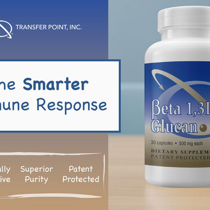 Transfer Point Immune Support Supplement – Highly Purified Beta Glucan 500 mg Capsule (Pack of 1)
