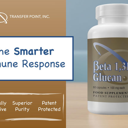 Transfer Point Immune Support Supplement – Highly Purified Beta 1,3D Glucan 100 mg per Capsule (b-glucan Fiber) Pack of 2