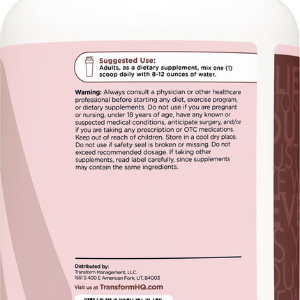TransformHQ Beauty Collagen Chocolate (30 Servings) - Hair, Skin & Nails