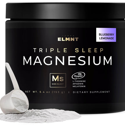 Triple Sleep Magnesium L-Threonate Powder – Magtein Sleep Aid with L-Theanine, Apigenin & Melatonin