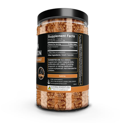 Ceylon Cinnamon Capsules 730 – Pure, Original Ingredients, Lab Verified