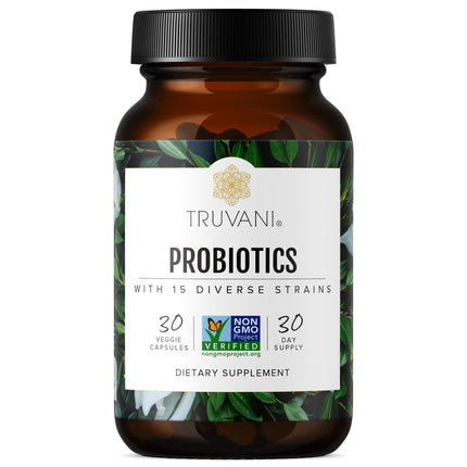 Truvani Probiotic Supplement | 30 Servings, 15B CFU | Vegan, Non-GMO
