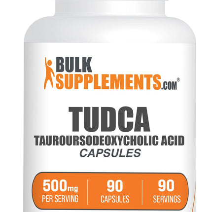 BulkSupplements TUDCA Capsules - Tauroursodeoxycholic Acid 500mg | Gluten Free | 90 Capsules