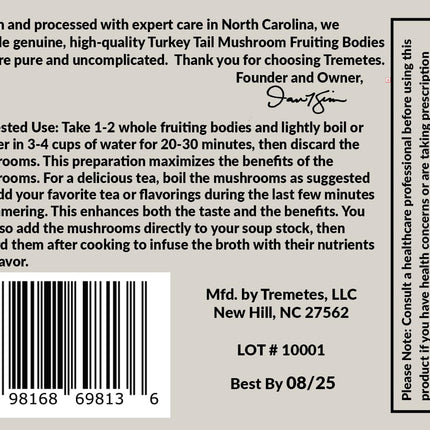 Turkey Tail Mushroom Fruiting Body – Lab-Verified 41.2% Beta-Glucans for Tea | Amber Glass Jar