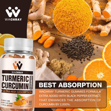 Turmeric Curcumin Gummies with Ginger & Black Pepper – 3 Pack (Vegan, Organic, Gelatin-Free)