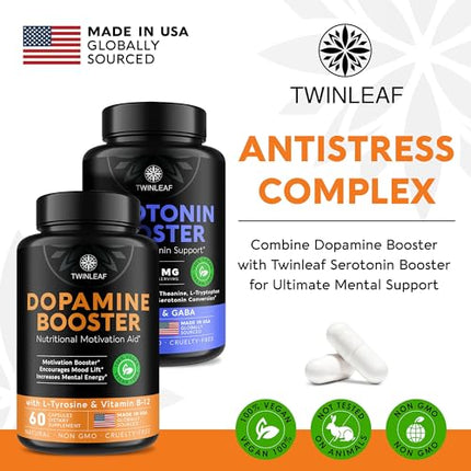 TWINLEAF Dopamine Brain Support Supplement - 1000 mg Blend | Made in USA | 60 Capsules