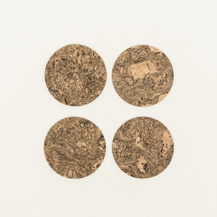 Cork Coasters | Twist Black | Round