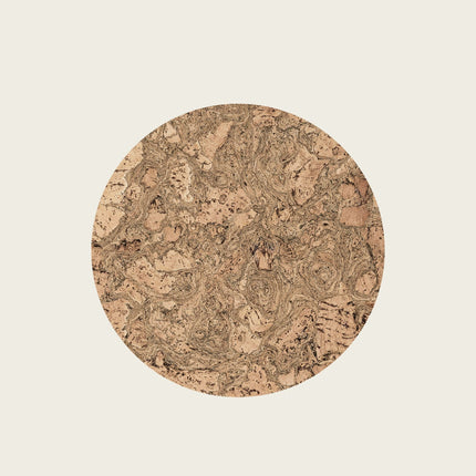 Set of 6 Cork Placemats | Twist Black | Round